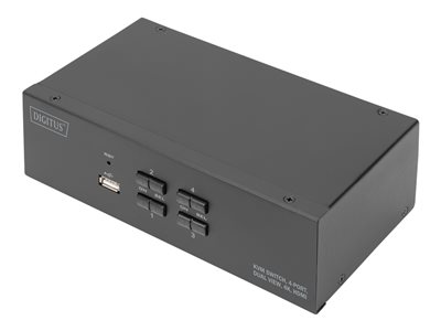 DIGITUS KVM Switch 4-Port 4K30Hz 2xHDMI 2xUSBA 2x3,5mKlinke von Digitus