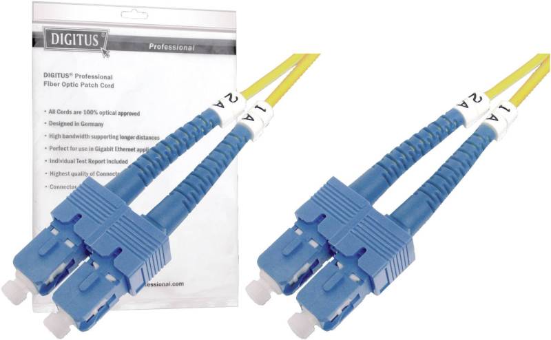 DIGITUS LWL Patchkabel SC -> SC 2.00m Singlemode Duplex OS2 von Digitus