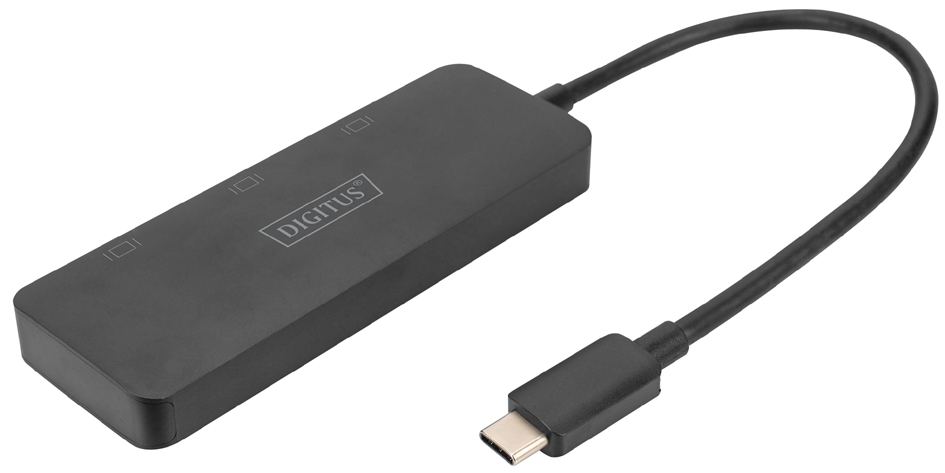 DIGITUS MST Video Hub, 3 Port, USB-C - 3x HDMI, schwarz von Digitus