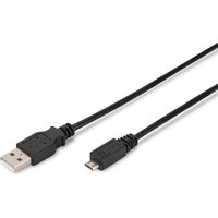 DIGITUS Micro USB 2.0 Anschlusskabel 1,0m Typ A - micro B St/St, schwarz von Digitus
