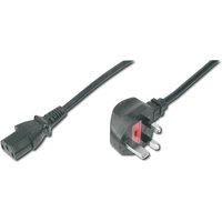 DIGITUS Netzanschlusskabel, UK Stecker, 90ø gewinkel - C13 St/Bu, 1.8m von Digitus