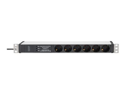 DIGITUS PDU 1HE 6x Schuko 16A Ausgänge 230V/16A schwarz DIGITUS PDU 1HE 6x Schuko 16A Ausgänge 230V/16A schwarz von Digitus