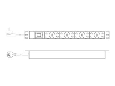 DIGITUS PDU 1U 8xCEE7/5 Ausgänge 230V/16A schwarz DIGITUS PDU 1U 8xCEE7/5 Ausgänge 230V/16A schwarz von Digitus