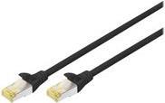 DIGITUS - Patch-Kabel - RJ-45 (M) bis RJ-45 (M) - 25 cm - SFTP - CAT 6a - halogenfrei, geformt, ohne Haken - Schwarz (Packung mit 10) von Digitus
