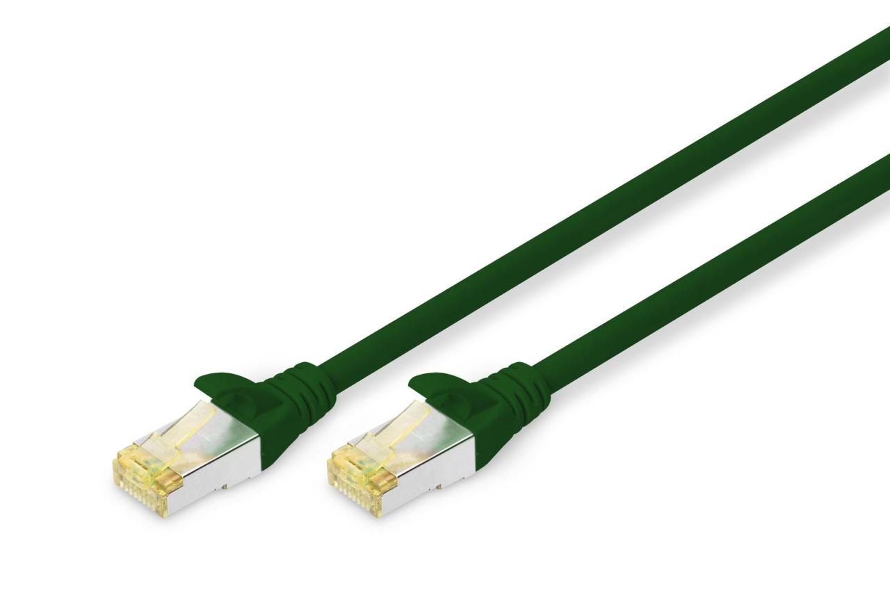 DIGITUS Patch-Kabel RJ-45 (M) zu RJ-45 (M) 0.25m Kupfer S/FTP Cat 6a grün von Digitus