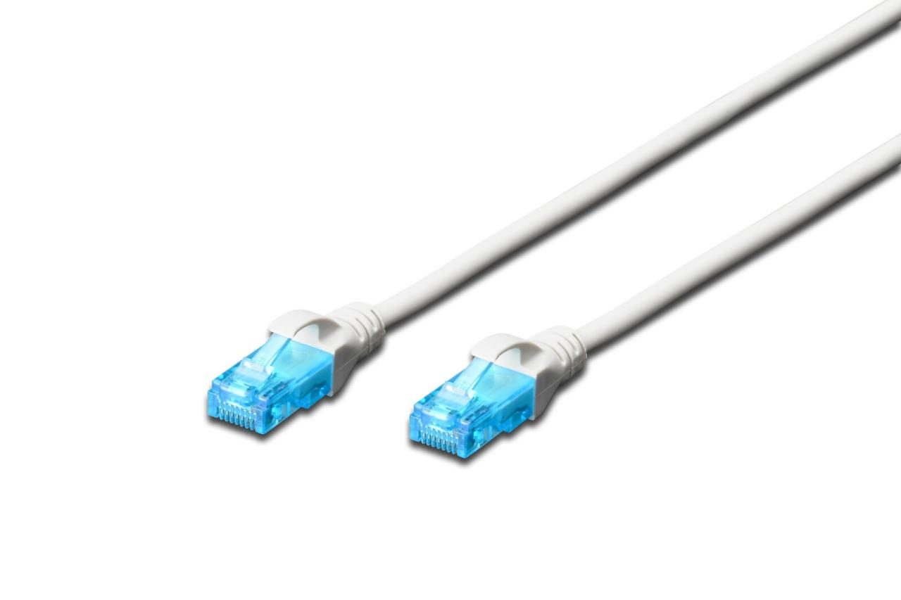 DIGITUS Patch-Kabel RJ-45 (M) zu RJ-45 (M) 0.5 m CCA U/UTP Cat 5e weiß (DK-15... von Digitus