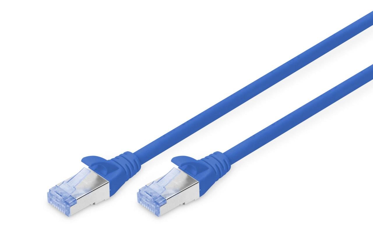 DIGITUS Patch-Kabel RJ-45 (M) zu RJ-45 (M) 0.5m CCA SF/UTP Cat 5e blau (DK-15... von Digitus