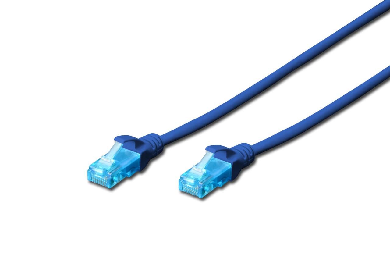 DIGITUS Patch-Kabel RJ-45 (M) zu RJ-45 (M) 1 m CCA U/UTP Cat 5e blau (DK-1512... von Digitus