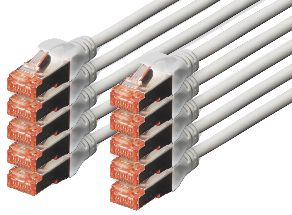 DIGITUS Patchkabel Kat. 6, S/FTP, 0,5 m, rot, Set DIGITUS Patchkabel Kat. 6, S/FTP, 0,5 m, rot, Set von Digitus