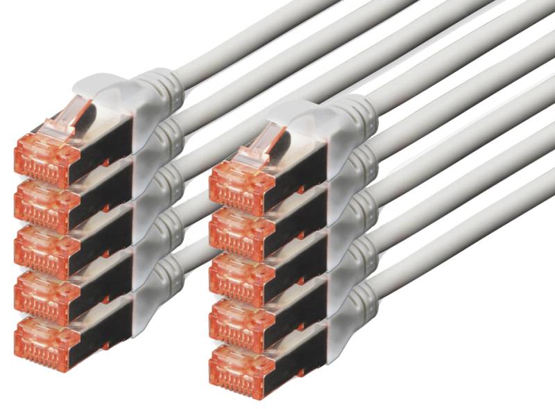 DIGITUS Patchkabel Kat. 6, S/FTP, 0,5 m, rot, Set von Digitus