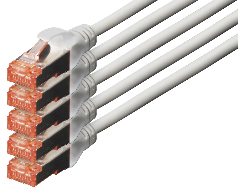 DIGITUS Patchkabel Kat. 6, S/FTP, 15,0 m, grau, 5er DIGITUS Patchkabel Kat. 6, S/FTP, 15,0 m, grau, 5er von Digitus