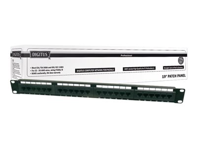 DIGITUS Patchpanel 1HE 24-Port Cat6 ungeschirmt schwarz DIGITUS Patchpanel 1HE 24-Port Cat6 ungeschirmt schwarz von Digitus