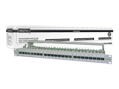 DIGITUS Patchpanel 1HE 24-Port Cat6a geschirmt lichtgrau DIGITUS Patchpanel 1HE 24-Port Cat6a geschirmt lichtgrau von Digitus