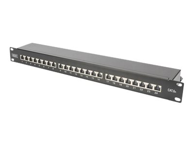 DIGITUS Patchpanel 1HE 24-Port Cat6a geschirmt schwarz DIGITUS Patchpanel 1HE 24-Port Cat6a geschirmt schwarz von Digitus