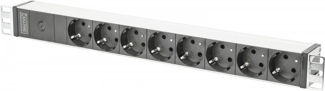 DIGITUS Professional DN-95410 - Steckdosenleiste (Rack - einbaufähig) - Wechselstrom 250 V - 2500 Watt - 8 Ausgangsstecker - 48,3 cm (19) (DN-95410) von Digitus