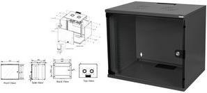 DIGITUS Professional - Gehäuse - SOHO, unmounted - 540x400 mm (wxd) - geeignet für Wandmontage - Schwarz, RAL 9005 - 9U - 48,3 cm (19) (DN-19 09-U-S-SW) von Digitus
