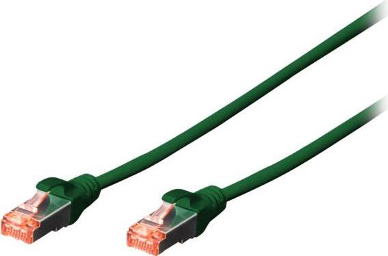 DIGITUS Professional - Patch-Kabel - RJ-45 (M) bis RJ-45 (M) - 25cm - SFTP, PiMF - CAT 6e - IEEE 802,3 - geschirmt, halogenfrei, ohne Haken, verseilt - grün (Packung mit 10) (DK-1644-0025-G-10) von Digitus