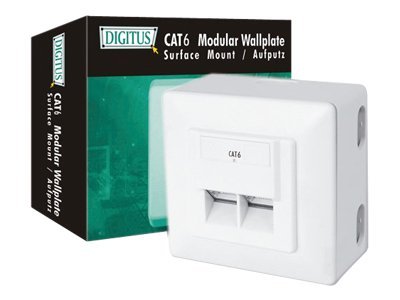 DIGITUS RJ45Dose Cat6  2xRJ45 geschirmt Aufputz Signalweiß von Digitus