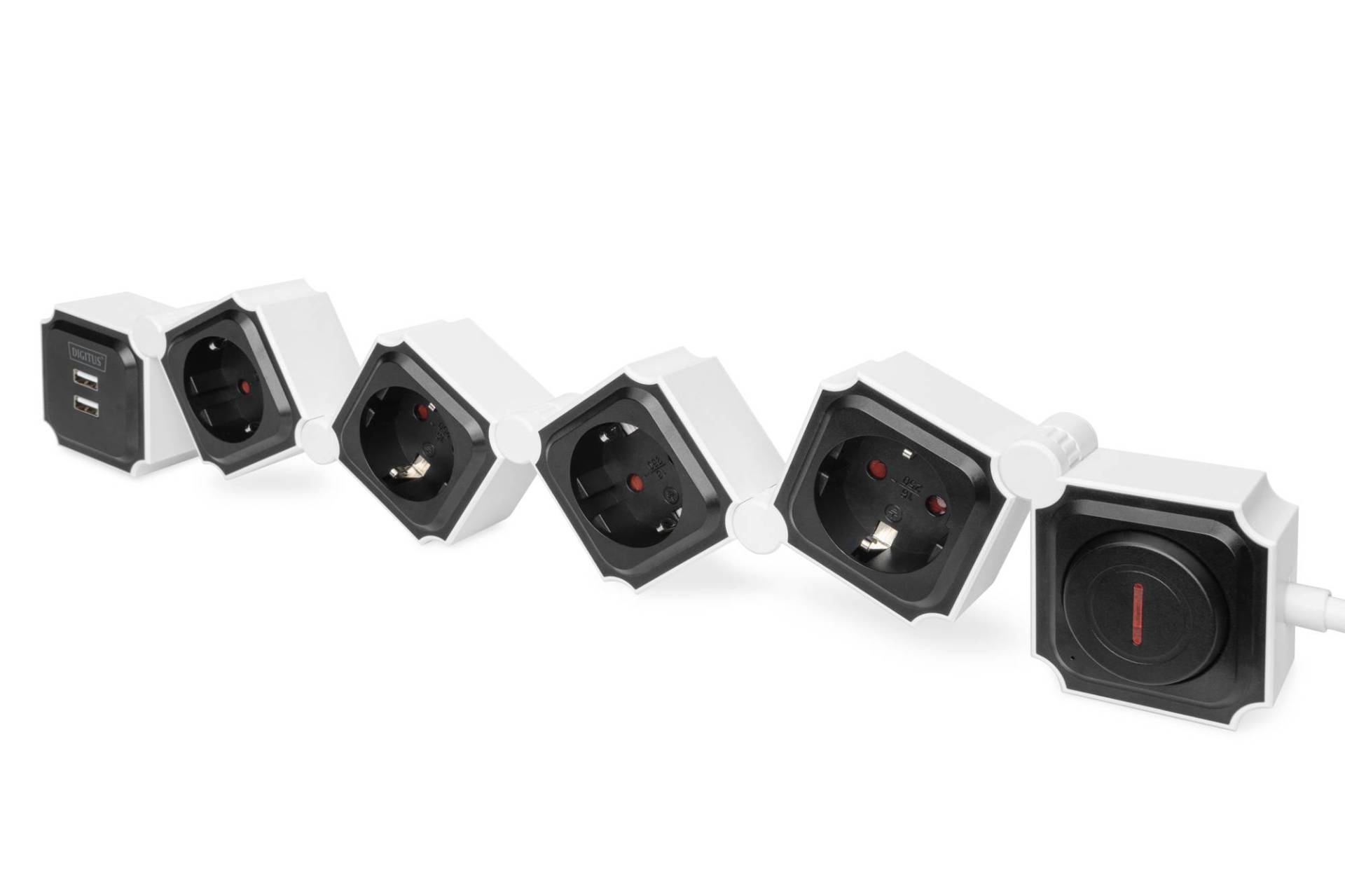 DIGITUS Steckdosenleiste 4x + 2USB, Schalter, Flexibel 1,6m DIGITUS Steckdosenleiste 4x + 2USB, Schalter, Flexibel 1,6m von Digitus