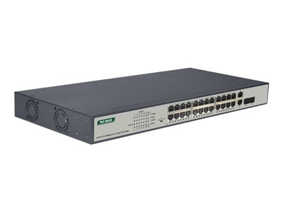 DIGITUS Switch 24-Port 10/100  370W PoE Unmanaged schwarz von Digitus