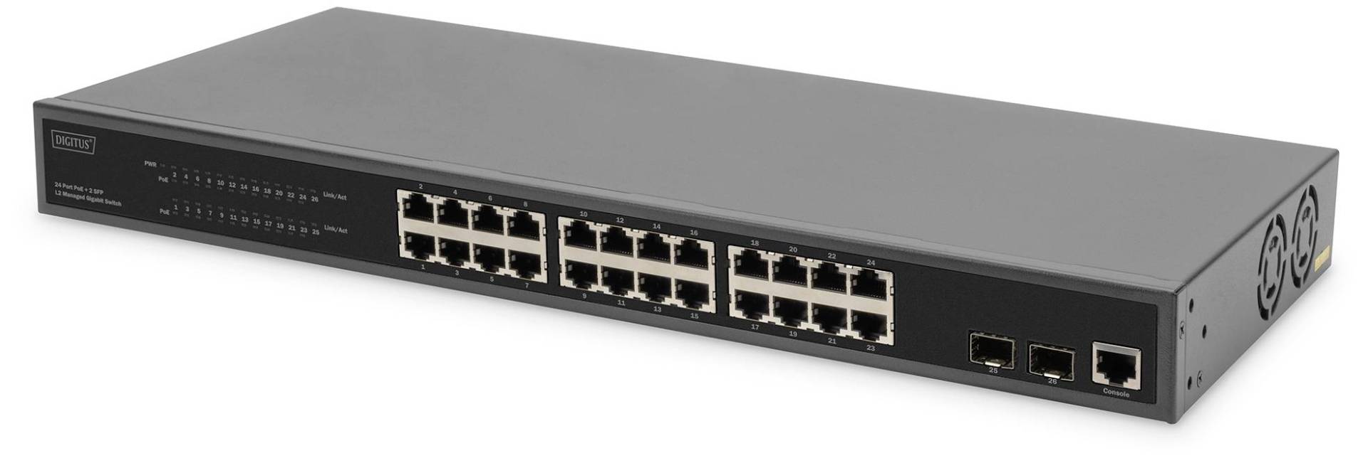 DIGITUS Switch 24 Port L2 Managed Gigabit Ethernet PoE von Digitus