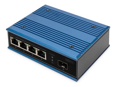 DIGITUS Switch Ind. 4-Port 10/100 30W PoE Unmanaged blau DIGITUS Switch Ind. 4-Port 10/100 30W PoE Unmanaged blau von Digitus