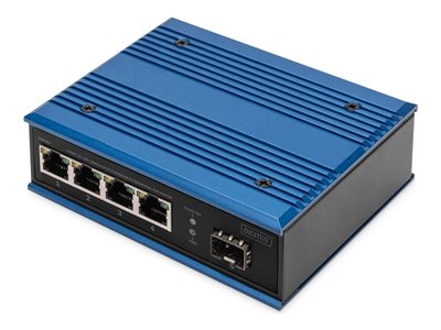 DIGITUS Switch Ind. 4-Port  Gigabit 30W PoE Unmanaged blau von Digitus