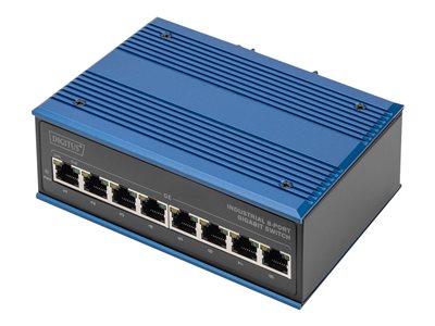DIGITUS Switch Ind. 8-Port  Gigabit 30W PoE Unmanaged blau von Digitus