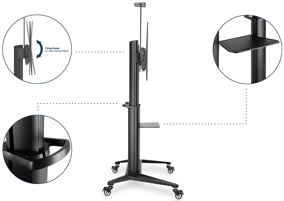 DIGITUS TV Präsentationswagen, für Monitore bis 304,8 cm von Digitus