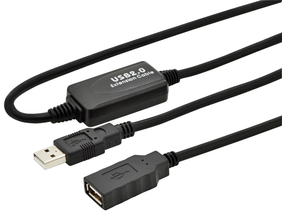 DIGITUS USB 2.0 Aktives Verlängerungskabel, Stecker-Kupplung von Digitus