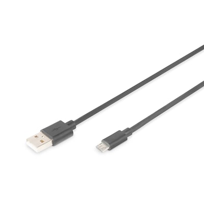 DIGITUS USB 2.0 Anschlusskabel, Typ A - micro B St/St, 1.8m schwarz von Digitus