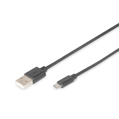 DIGITUS USB 2.0 Anschlusskabel, Typ A - micro B St/St, 1.8m schwarz von Digitus