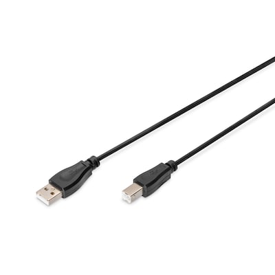 DIGITUS USB 2.0 Anschlusskabel 1,8m Typ A - B St/St, schwarz DIGITUS USB 2.0 Anschlusskabel 1,8m Typ A - B St/St, schwarz von Digitus