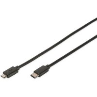 DIGITUS USB 2.0 Anschlusskabel 1,8m Typ-C zu mikro B High Speed St./St. schwarz von Digitus