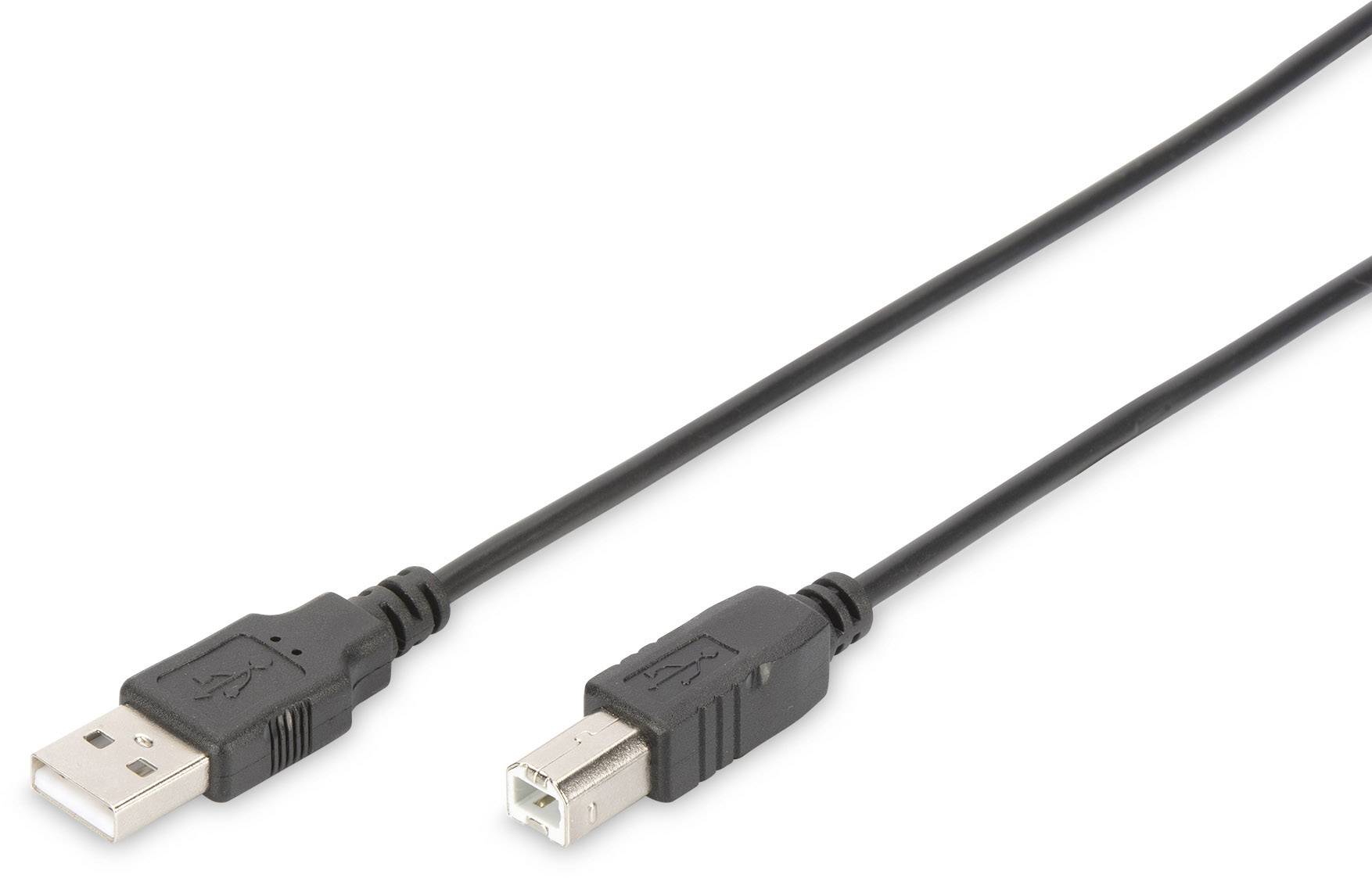 DIGITUS USB 2.0 Anschlusskabel Typ A -B St/St 1.8m, sw DIGITUS USB 2.0 Anschlusskabel Typ A -B St/St 1.8m, sw von Digitus