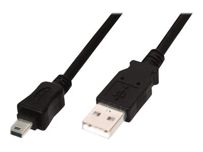 DIGITUS USB 2.0 Anschlusskabel Typ A -mini B St/St 1.8m, sw DIGITUS USB 2.0 Anschlusskabel Typ A -mini B St/St 1.8m, sw von Digitus