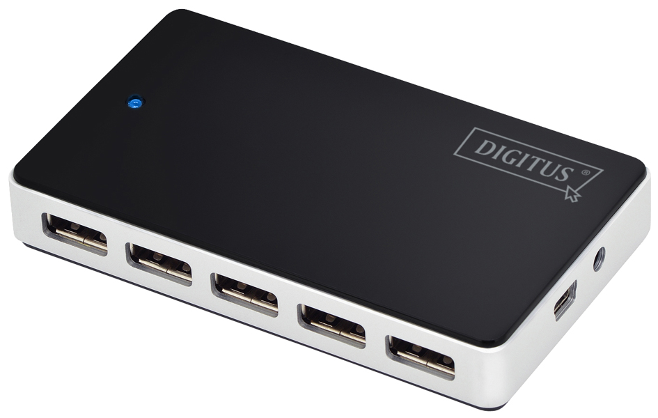 DIGITUS USB 2.0 Hub, 10-Port, schwarz von Digitus