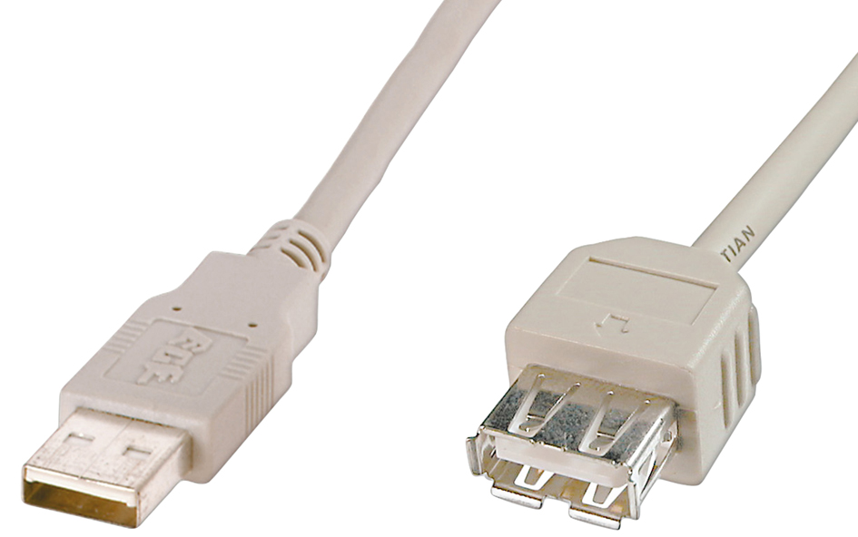 DIGITUS USB 2.0 Verlängerungskabel, beige, 1,8 m von Digitus