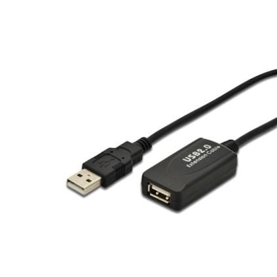 DIGITUS USB 2.0 Verlängerungskabel 5m aktiv St./Bu. schwarz von Digitus