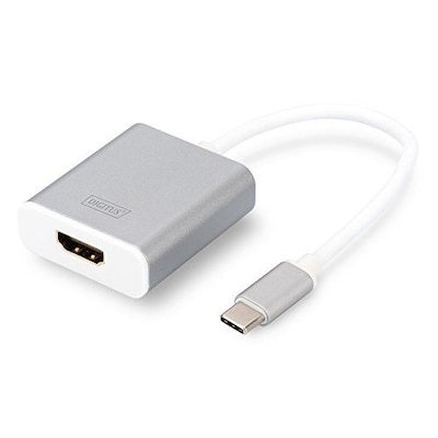 DIGITUS USB 3.0 Adapter 0,2m Typ-C zu HDMI 4K Grafik weiss von Digitus