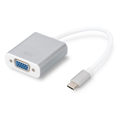 DIGITUS USB 3.0 Adapter 0,2m Typ-C zu VGA Grafik 1080p St./Bu. weiß von Digitus