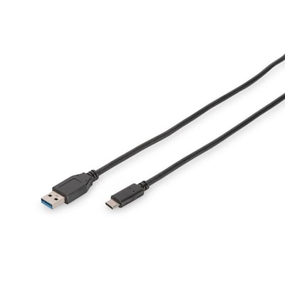 DIGITUS USB 3.0 Anschlusskabel 1,0m Typ-C zu A Super Speed St./St. schwarz von Digitus