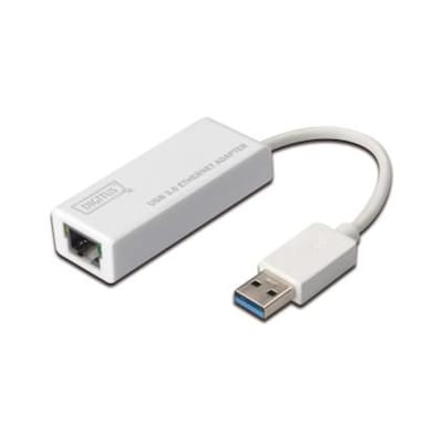 DIGITUS USB 3.0 Gigabit Ethernet Adapter Typ-A zu RJ45 St./Bu. weiß von Digitus