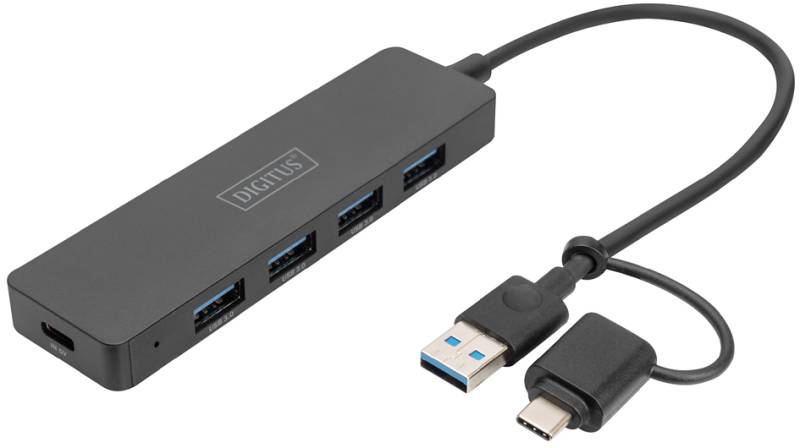 DIGITUS USB 3.0 Hub, 4-Port, Slim Line, schwarz von Digitus