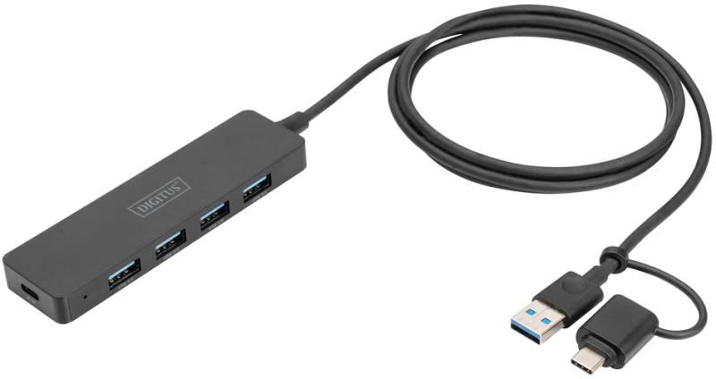 DIGITUS USB 3.0 Hub, 4-Port, Slim Line, schwarz von Digitus