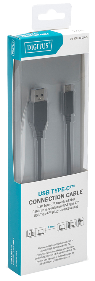 DIGITUS USB 3.0 Kabel, USB-C - USB-A Stecker, 1,0 m von Digitus