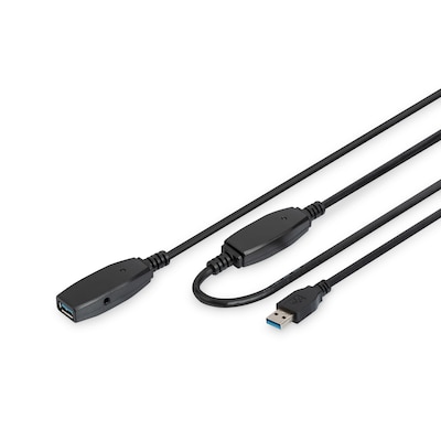 DIGITUS USB 3.0 aktives Verlängerungskabel 10m Typ-A St./Bu. schwarz DA-73105 DIGITUS USB 3.0 aktives Verlängerungskabel 10m Typ-A St./Bu. schwarz DA-73105 von Digitus