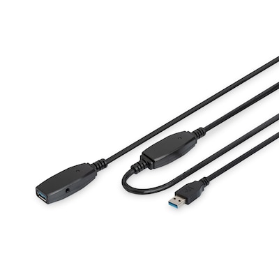 DIGITUS USB 3.0 aktives Verlängerungskabel 20m Typ-A St./Bu. schwarz DA-73107 DIGITUS USB 3.0 aktives Verlängerungskabel 20m Typ-A St./Bu. schwarz DA-73107 von Digitus
