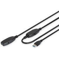 DIGITUS USB 3.0 aktives Verlängerungskabel 20m Typ-A St./Bu. schwarz DA-73107 von Digitus