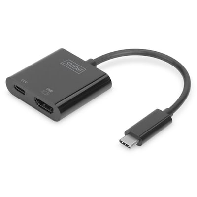 DIGITUS USB 3.1 Typ-C zu HDMI Grafikadapter USB-C PD schwarz DA-70856 von Digitus